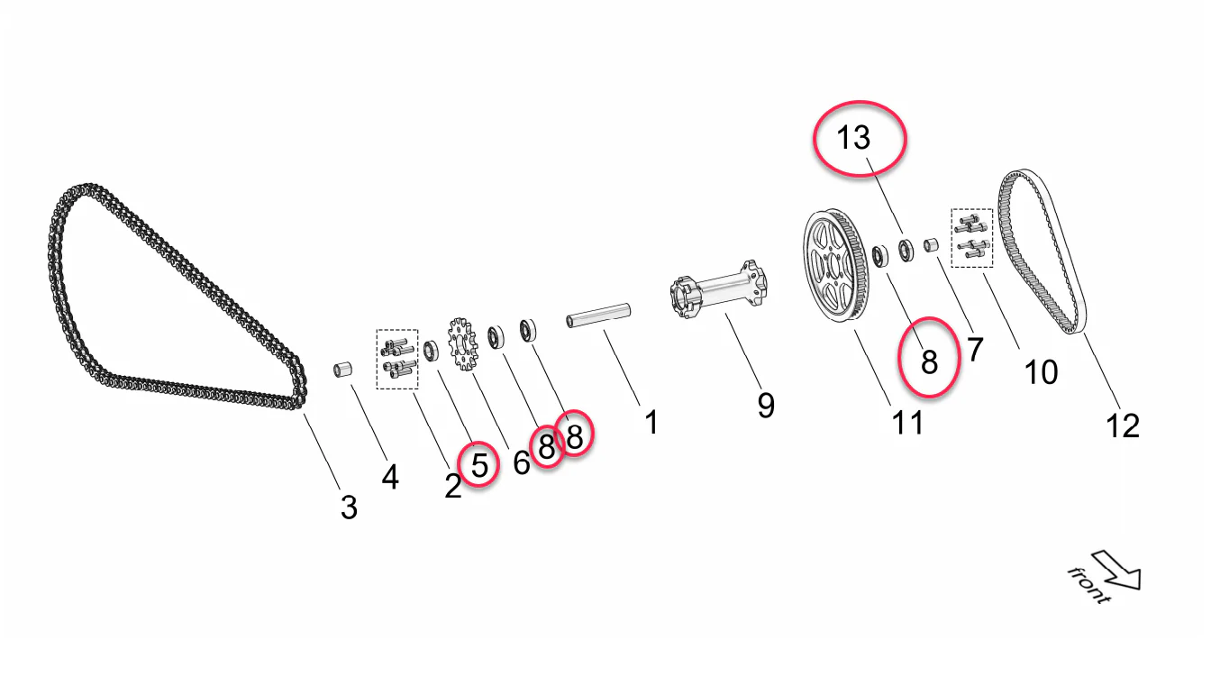 Bearing Kit | Intermediate Shaft | Surron Ultra Bee - Image 2